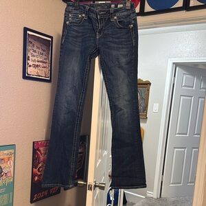 Miss Me Silver & Gold Embellished  Blue Jeans